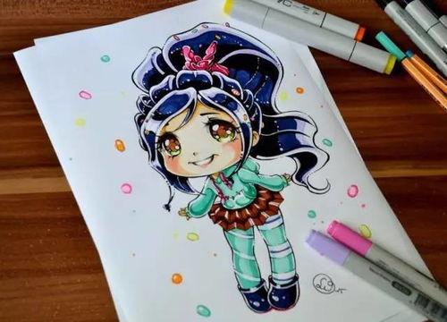 九色马克笔减一首画